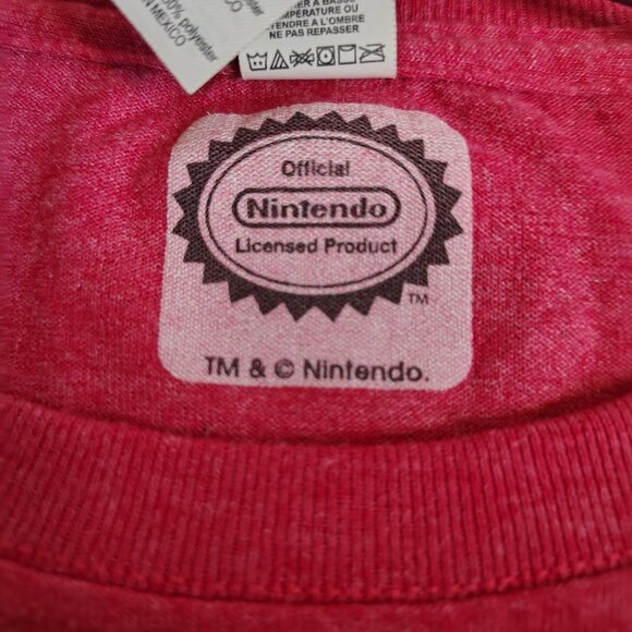 Super Mario Brothers Nintendo T-Shirt Size Medium Red Heathered Retro Casual 90s - Picture 4 of 11